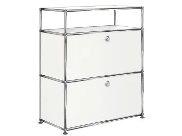 USM Haller Sideboard mit 2 Klappen und Aufbau (reinweiss)