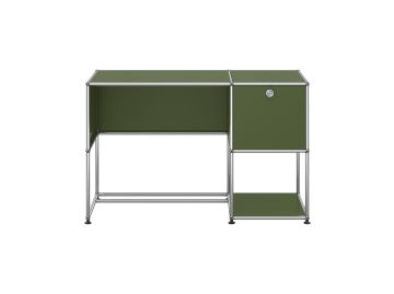 USM Haller Schreibtisch in olive - Frontansicht