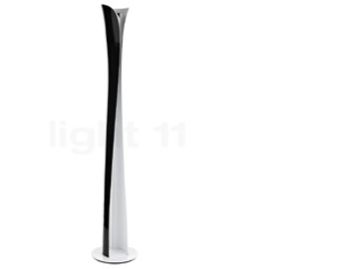 Die Cadmo ist eine hohe, moderne schwarz-weiße Stehleuchte mit einem schlanken, gedrehten Design auf einem runden Sockel, der an die ikonische Artemide Stehleuchte erinnert.