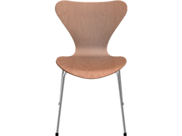 Der Jacobsen 3107 natur (Kirsche lackiert) ist ein moderner Holzstuhl, der von der Ikone 3107 inspiriert ist. Er hat eine geschwungene Rückenlehne und Metallbeine (von vorne).