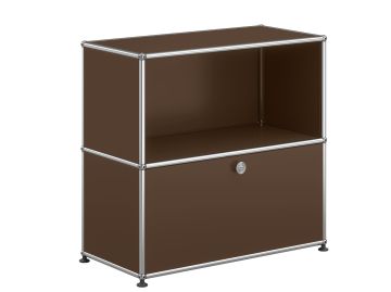 USM Haller Sideboard mit 1 Klapptür in braun , Schrägansicht