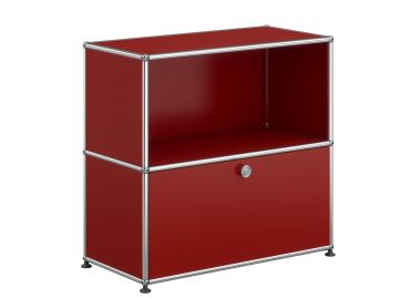 USM Haller Sideboard mit 1 Klapptür in rubinrot , Schrägansicht