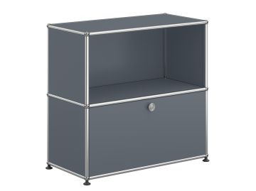 USM Haller Sideboard mit 1 Klapptür in mittelgrau ,Schrägansicht