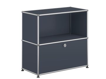 USM Haller Sideboard mit 1 Klapptür in anthrazitgrau , Schrägansicht