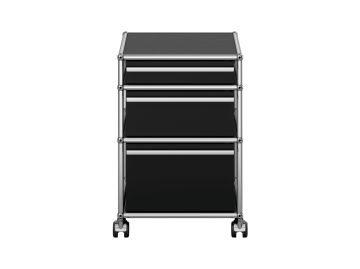 USM Haller Rollcontainer in graphitschwarz- Frontansicht