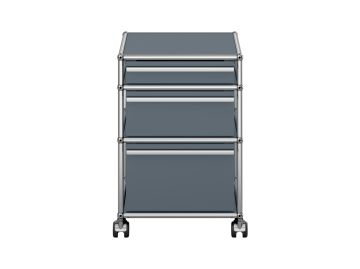 USM Haller Rollcontainer in mittelgrau - Frontansicht