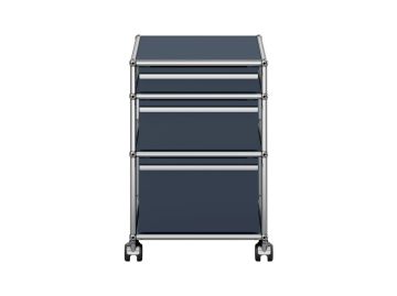 USM Haller Rollcontainer in anthrazitgrau - Frontansicht