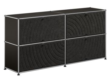 USM Haller Sideboard mit 4 Soft Panels (graphitschwarz)