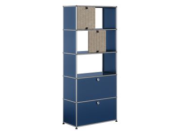 USM-Haller Regal mit 2 Soft Panel  (stahlblau)