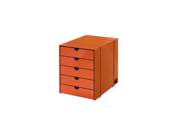 USM Haller Inos Kasten-Set C4 mit 5 Schubladen (reinorange)