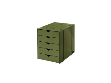 USM Haller Inos Kasten-Set C4 mit 5 Schubladen (olivgrün)