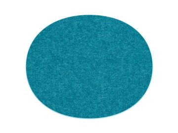 Eine große, runde tealfarbene Sitzauflage Panton Chair Abverkauf mit antirutsch backing, entworfen für den Panton Chair, ist auf einem weißen Hintergrund abgebildet.