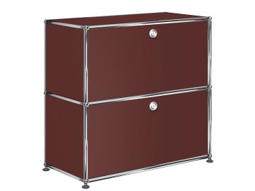 USM Haller Sideboard mit 2 Klappen in braun , Schrägansicht