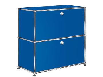 USM Haller Sideboard mit 2 Klappen in enzianblau , Schrägansicht