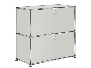 USM Haller Sideboard mit 2 Klappen in lichtgrau , Schrägansicht