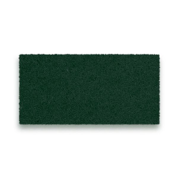Eine tief waldgrüne rechteckige Sitzauflage DSR/DSW antirutsch pad mit einer rauen, faserigen Struktur ist auf weißem Hintergrund abgebildet.