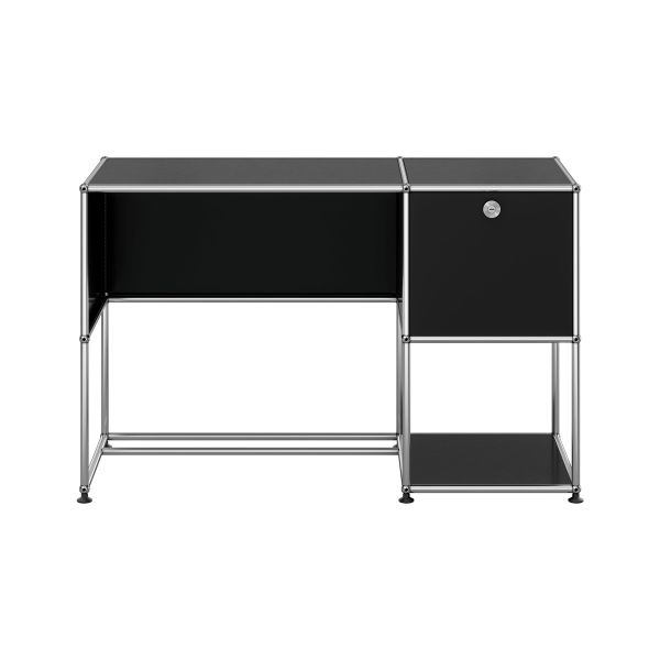 USM Haller Schreibtisch in graphitschwarz - Frontansicht