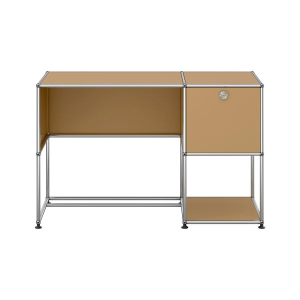 USM Haller Schreibtisch in beige - Frontansicht