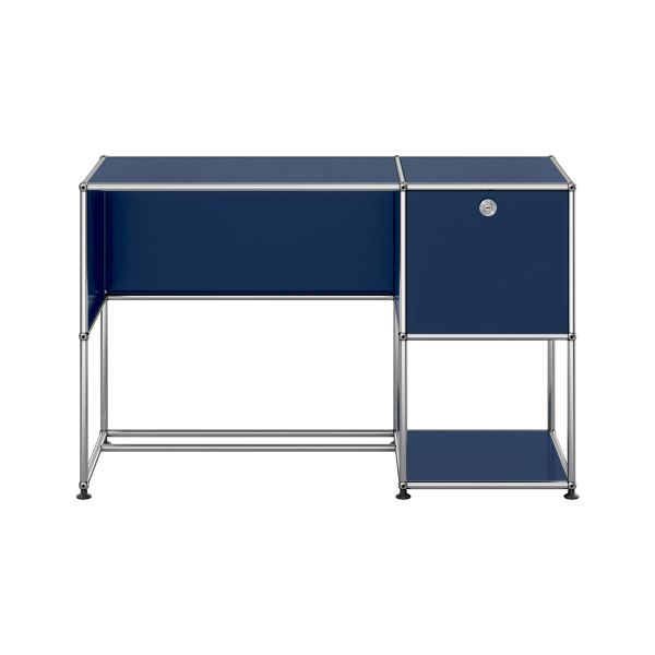 USM Haller Schreibtisch in stahlblau - Frontansicht