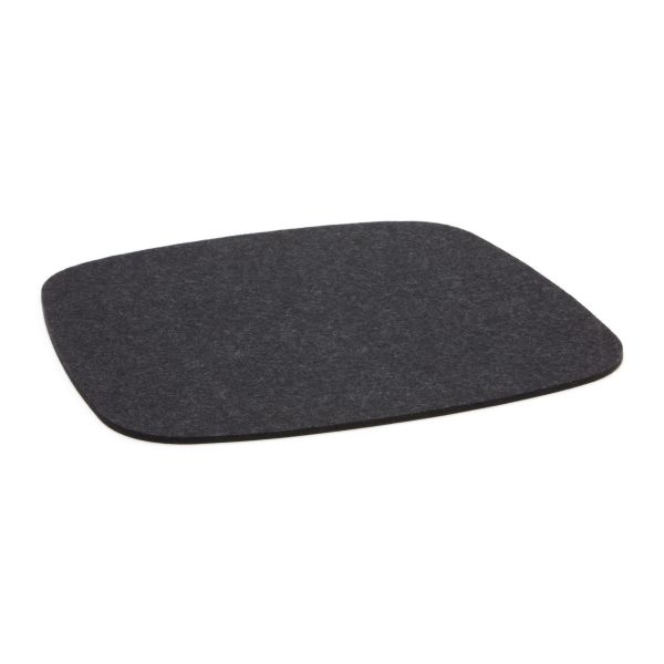 Abgebildet ist eine dunkelgraue, quadratische Sitzauflage DAR/DAW Abverkauf pad von HEY-SIGN mit abgerundeten Kanten auf weißem Hintergrund.