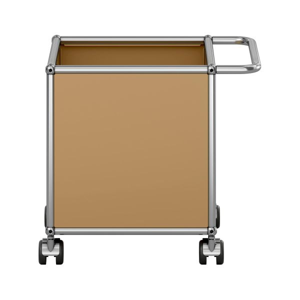 USM Haller Rollwagen / Aufbewahrungsbox in beige -Frontansicht
