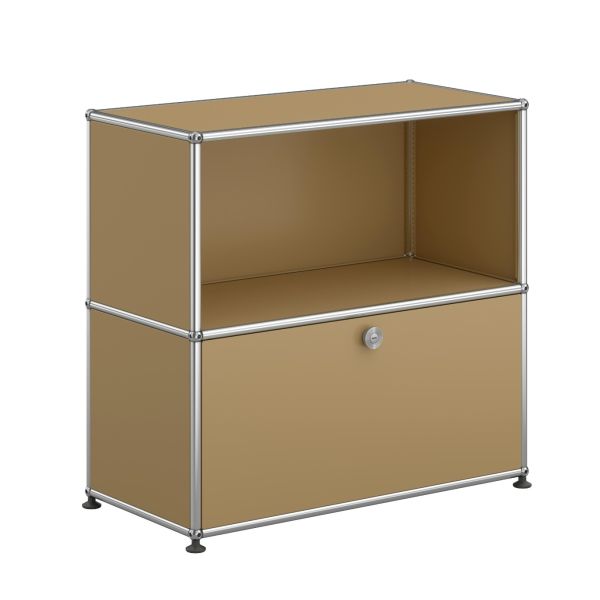 USM Haller Sideboard mit 1 Klapptür in beige , Schrägansicht