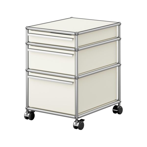 USM Rollcontainer mit 3 Schubläden in reinweiß