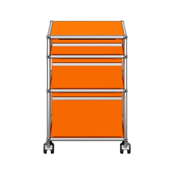 USM Haller Rollcontainer in reinornage - Frontansicht