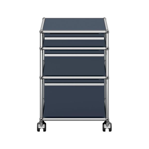 USM Haller Rollcontainer in anthrazitgrau - Frontansicht