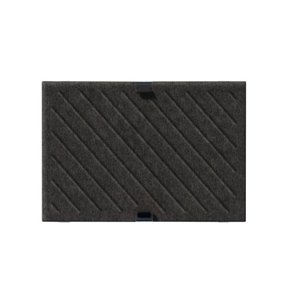 Rechteckiges, dunkelgraues USM Haller Soft Panel 500x350 mit diagonalen Linien, abgebildet auf weissem Hintergrund - perfekt als Akzentmatte oder zur Ergänzung von USM Haller Soft Panel Systemen.