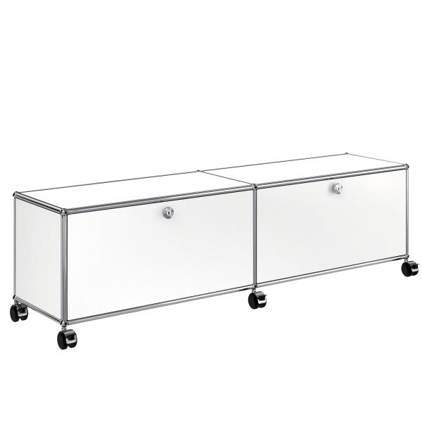 USM Haller TV-/Hi-Fi-Möbel mit 2 Klappen detail weiß