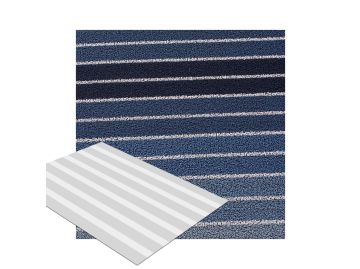 Shag Block Stripe Fußmatte (denim;L (91 x 152 cm))