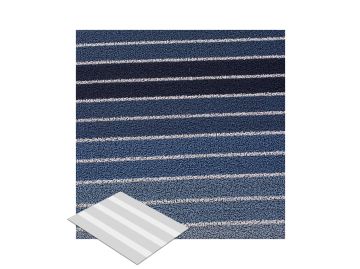 Shag Block Stripe Fußmatte (denim;S (46 x 71 cm))