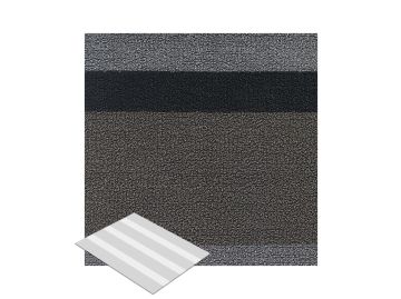 Shag Bold Stripe Fußmatte (silver/black;S (46 x 71 cm))