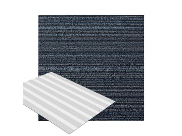 Shag Skinny Stripe Fußmatte (blue;L (91 x 152 cm))