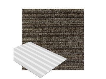 Shag Skinny Stripe Fußmatte (mushroom;L (91 x 152 cm))