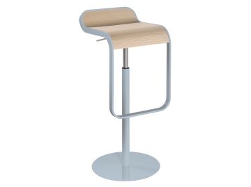 LEM Gestell lackiert / Sitz Eiche gebleicht (celeste) (H66-79 cm)