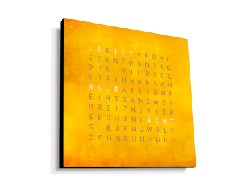 QLOCKTWO CREATOR'S EDITION DE GOLD (45x45cm) Korpus schwarz