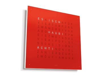 QLOCKTWO EARTH 45 (CH) berndeutsch (red pepper;Edelstahl pulverbeschichtet)