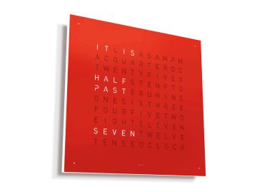 QLOCKTWO EARTH 45 (EN) englisch (red pepper;Edelstahl pulverbeschichtet)