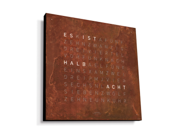 QLOCKTWO CREATORS EDITION RUST DE (45x45cm) Korpus schwarz