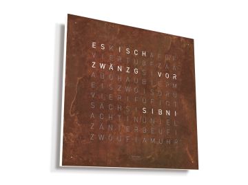 QLOCKTWO EARTH 45 CREATOR'S EDITION (CH) berndeutsch (rost;handgerosteter Rohstahl)