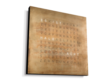 QLOCKTWO CREATOR'S EDITION DE SILVER & GOLD (45x45cm) Korpus schwarz