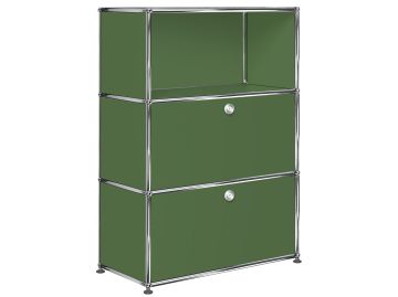 USM Haller Highboard mit einer Klappe und einer Schublade in Olivgrün