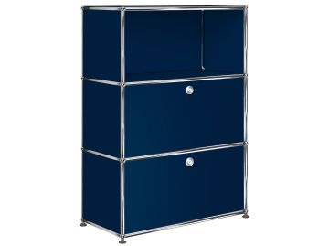 USM Haller Highboard 1x3 mit 2 Klappen (stahlblau)