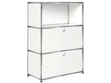 USM Haller Highboard 1x3 mit 2 Klappen (reinweiss)