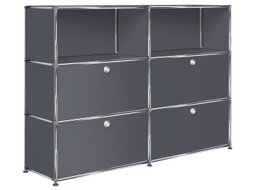 usm haller sideboard mit 4 klappen und 2 fächern anthrazitgrau