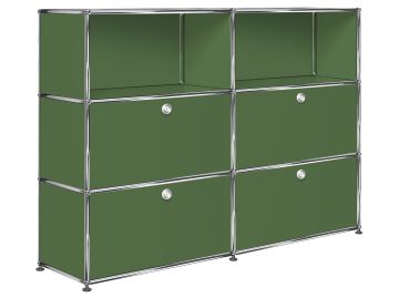 USM Haller Sideboard mit vier Klappen und zwei Fächern in Olivgrün
