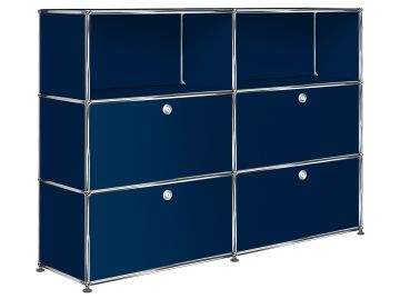 USM Haller Sideboard mit 4 Klappen und 2 Fächern (stahlblau)