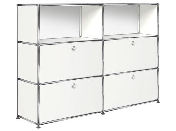 usm haller sideboard mit 4 klappen und 2 fächern reinweiß